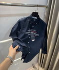 Tomm y Hilfiger Navy Blue Logo Print Premium Shirt
