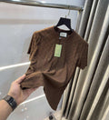 Gucc i Brown EmBO-s$ed MonogR..4M Imported T-Shirt