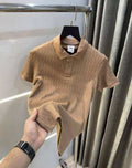 Zar a Beige Knitted Premium Classic Polo T-Shirt