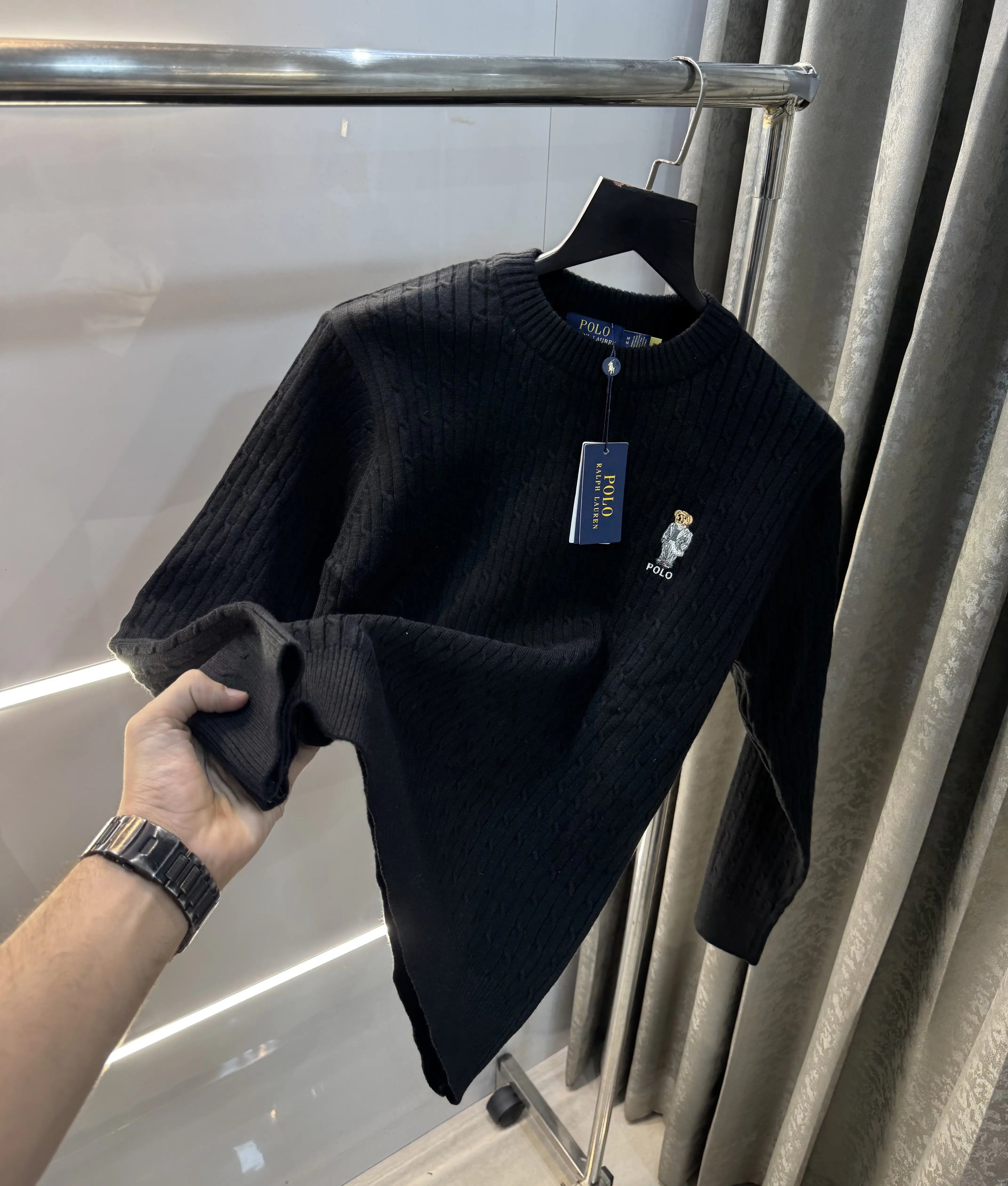 Ralph  Lauren Black Teddy Edition Imported Pull Over