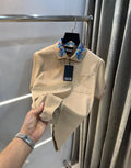 Versac e Couture Baige  Collar Logo Imported Polo T-Shirt