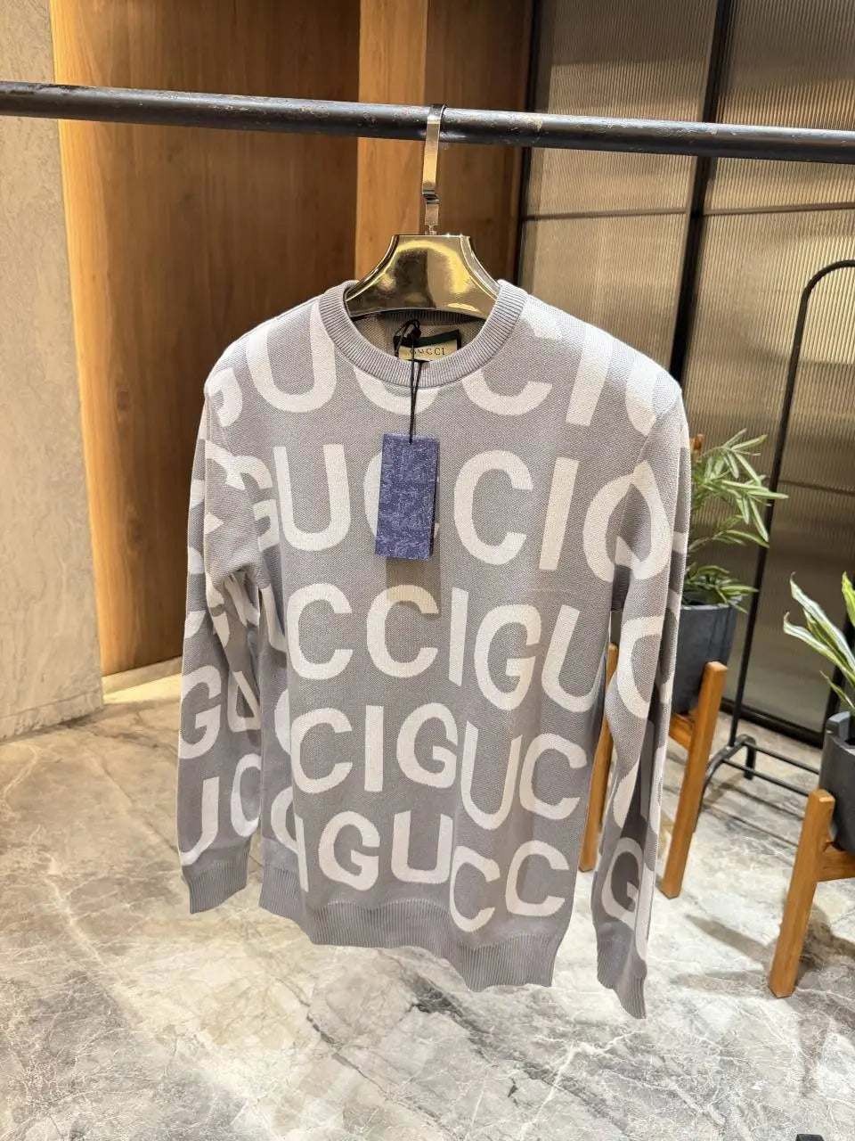 Gucc i Light Grey Premium Knitted Lycra
