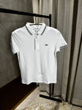 Lacost_e white Polo Tshirt with Brand collar