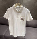 BURBERR_Y WHITE PREMIUM COLLAR IMPORTED POLO