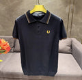 FRED PERRY BLACK KNITTED PREMIUM POLO
