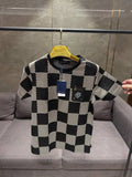 LOUIS VUITTO_N BLACK CHECKS PREMIUM LEATHER TSHIRT