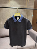 CALVIN KLEI_N BLACK PREMIUM FABRIC COLLAR WORK POLO