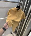 Ralph Lauren Beige Embroidery Logo Knitted Polo T-shirt