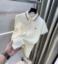 Lacost e Cream Embroidery Logo Premium Polo T-Shirt
