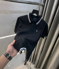 Ralph  Lauren Black Premium Knitted Polo T-Shirt