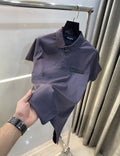 Balmai n Paris Dark Grey Logo Work Imported Polo T-Shirt