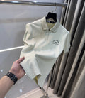 Karl Lagerfeld Cream Logo Work Premium Polo T-Shirt
