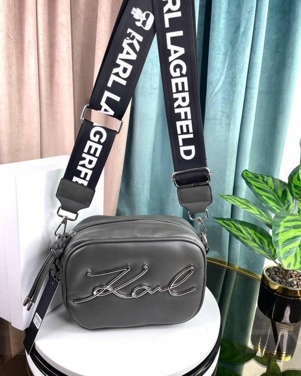 Karl Lagerfeld K-Ikonik Camera Crossbody Bag With OG Box & Dust Bag (Black)