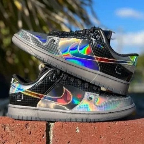nike dunk low hyperfiat preto e multi color