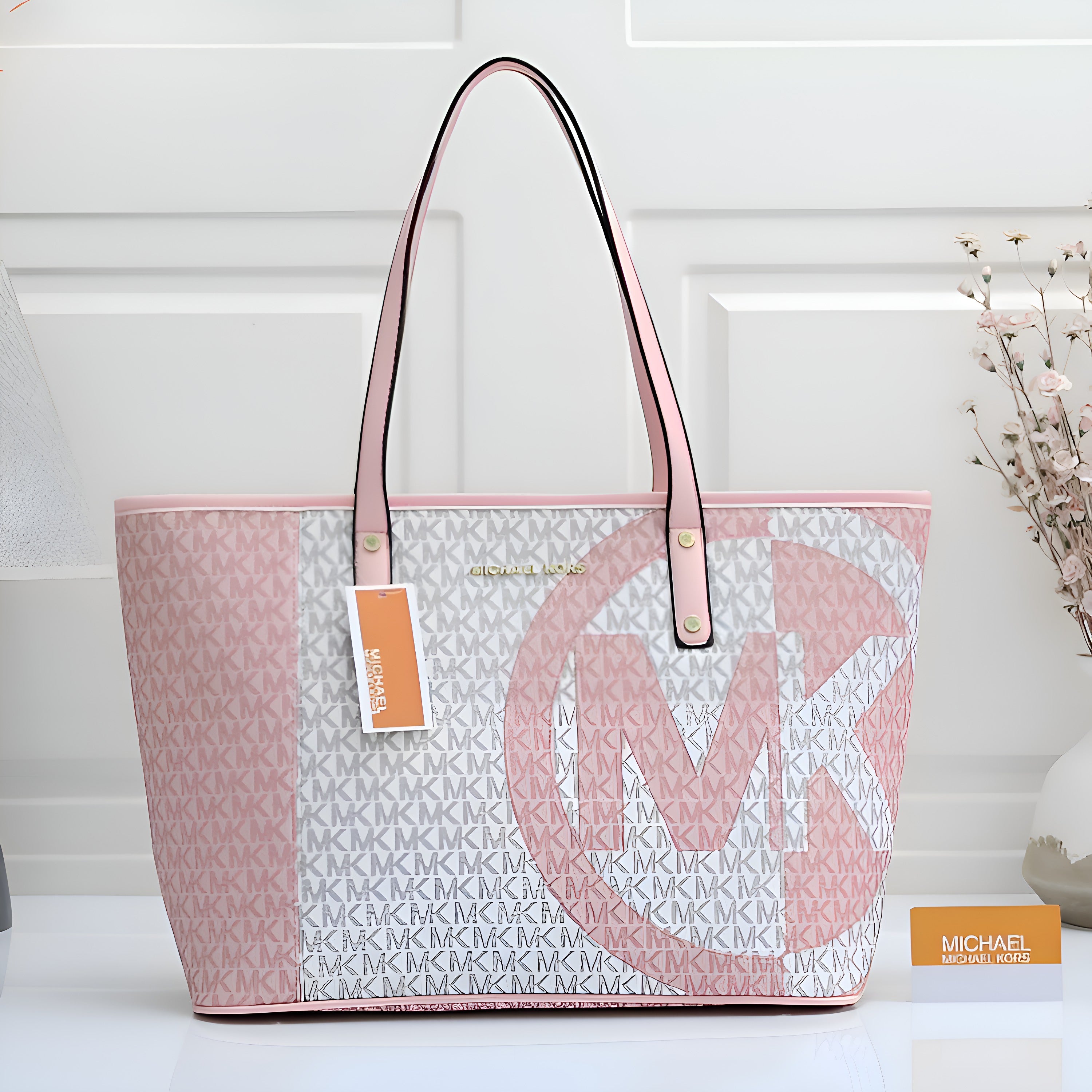 Michael Kors Voyager Leather Tote Satchel Shoulder Bag With Dust Bag (21004 Pink)