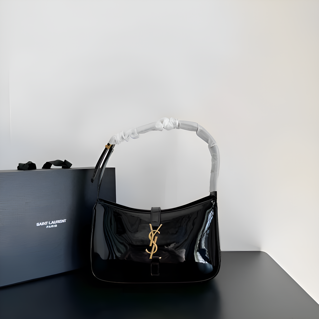 Ysl Saint Laurent Wine Leather Shoulder Bag With OG Box & Dust Bag 9032 Wine