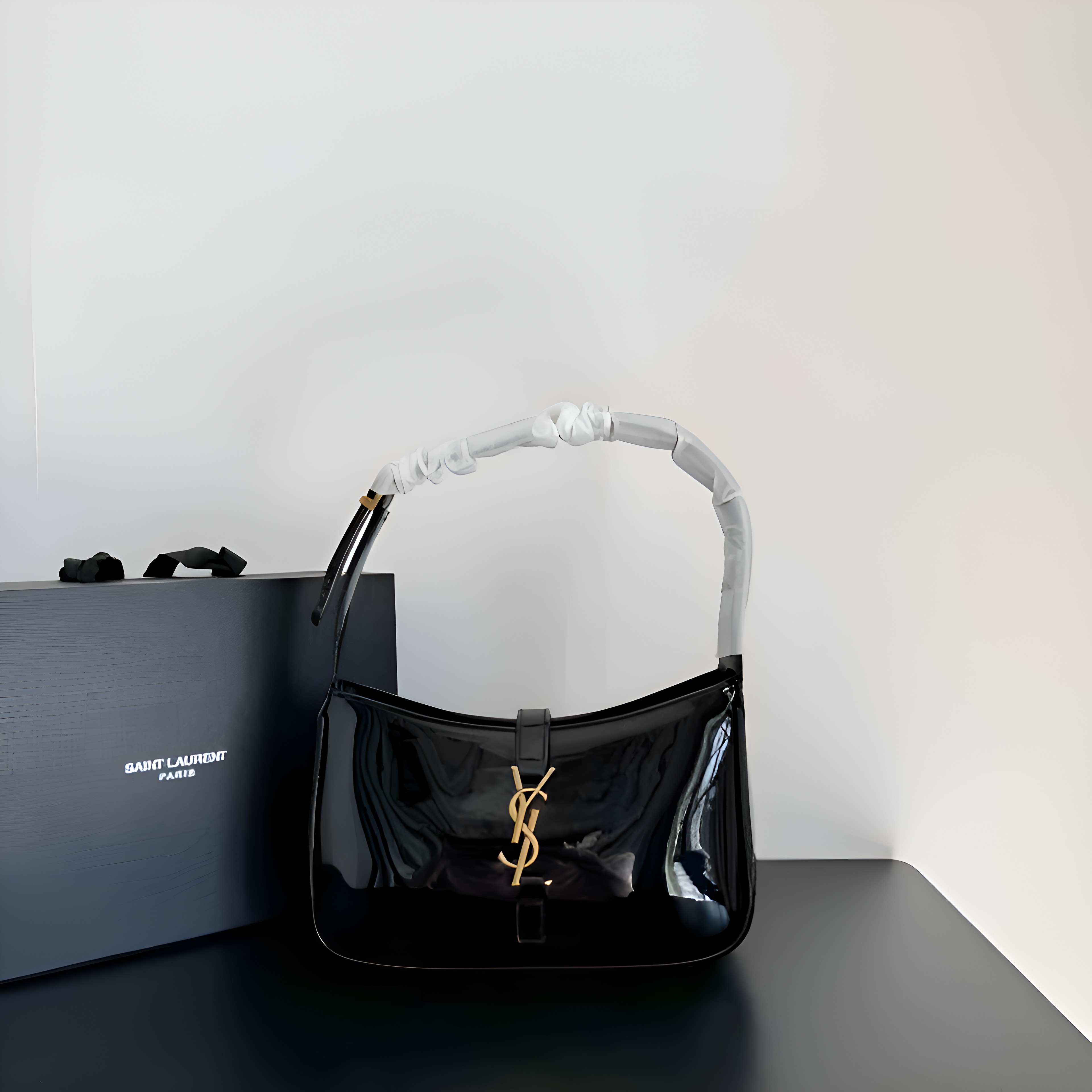 Ysl Saint Laurent Wine Leather Shoulder Bag With OG Box & Dust Bag 9032 Wine