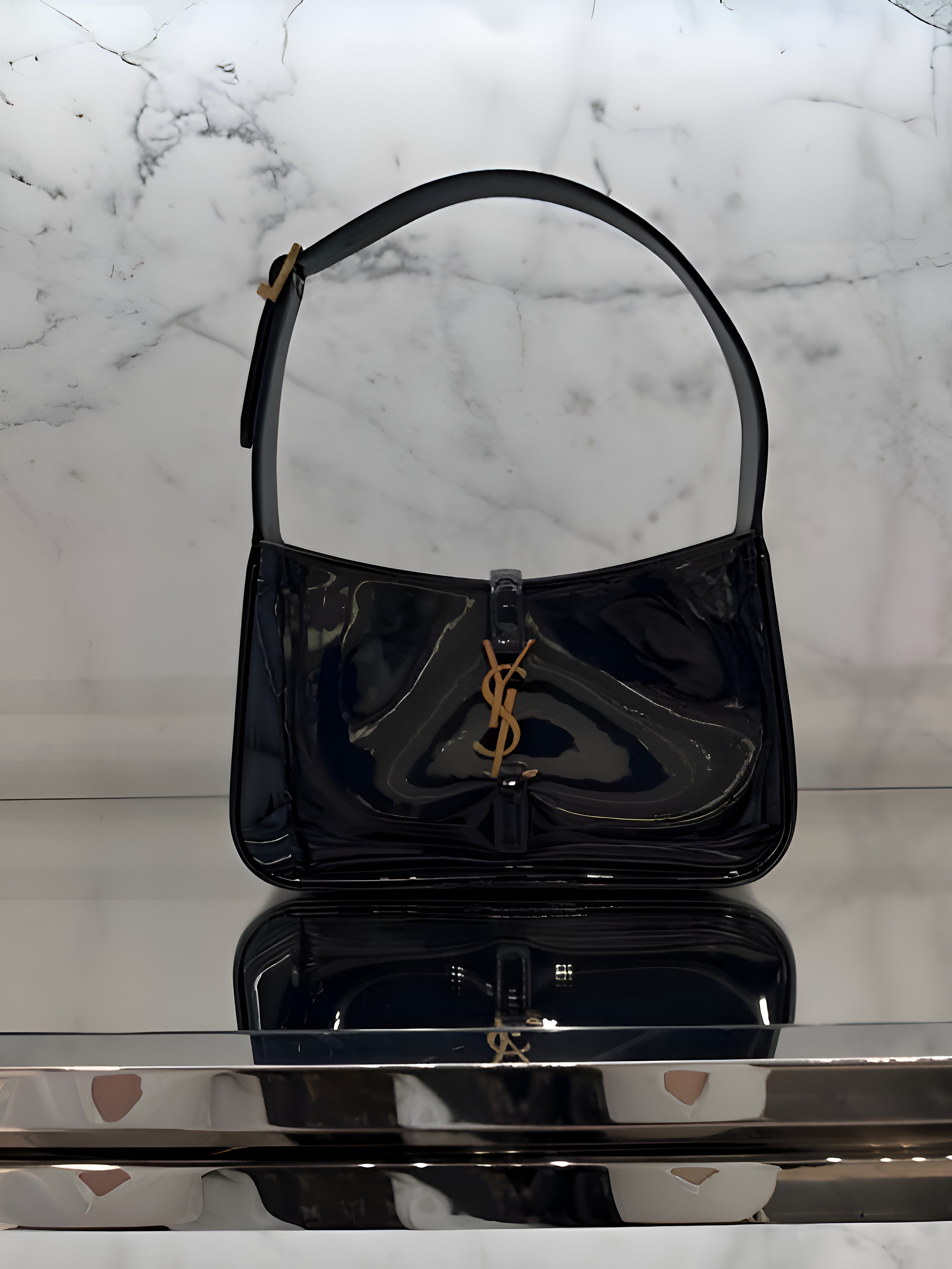 Ysl Saint Laurent Wine Leather Shoulder Bag With OG Box & Dust Bag 9032 Wine