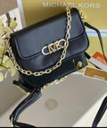 Michael Kors Parker Medium Logo Shoulder Bag With Dust Bag & OG Box 22319 Black