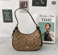 Coach Kleo Hobo In Signature Canvas With Box & Dust Bag & Sling Belt Apricot Brown C8470