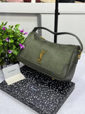 Ysl Saint Laurent Jamie Ponchon Suede & Leather Bag With OG Box Dust Bag & Carry Bag (508 Green Ms)