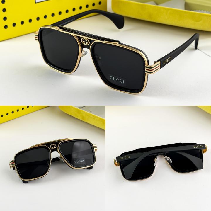 Guccii Premium Black Gold Sunglass With Original Kit