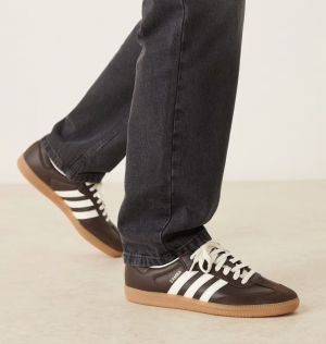 Adida.s Originals Samba OG sneakers in dark brown and white