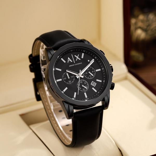 Armani Exchange Gunmetal Leather  J1046