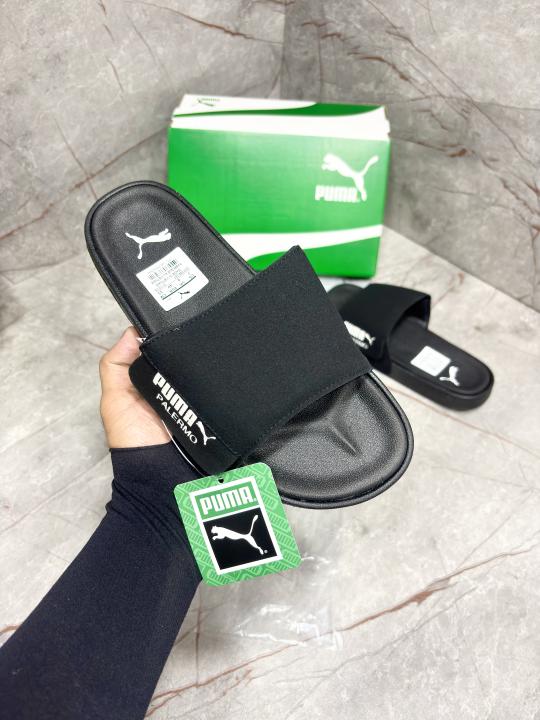 PUMA LEADCAT 2.0 PALERMO FOIL SLIDES BLACK