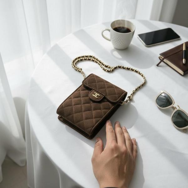 Chanel mobile holder cum sling bag with box 6048