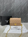 Chanel Khakhi Mini Flap Crossbody Bag With Original Box DustCover
