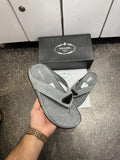 Prada Suede Sandals Slip Grey Premium