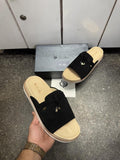 Loro Piana Suede Black Slides Premium