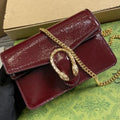 Gucci Dionysus Mini Patent Glossy Wine Red Leather Bag With OG Box Dust Cover & Carry Bag G 2019 Wine Red