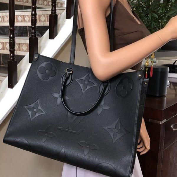 Louis Vuitton On The Go Big MM Bicolor Monogram Handbag With Dust Cover & Carry Bag Black  Black M45320