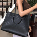 Louis Vuitton On The Go Big MM Bicolor Monogram Handbag With Dust Cover & Carry Bag Black  Black M45320