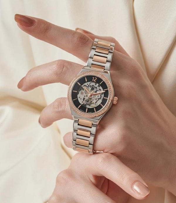 Fossil Eevie Automatic 2Ton-Copper-Black