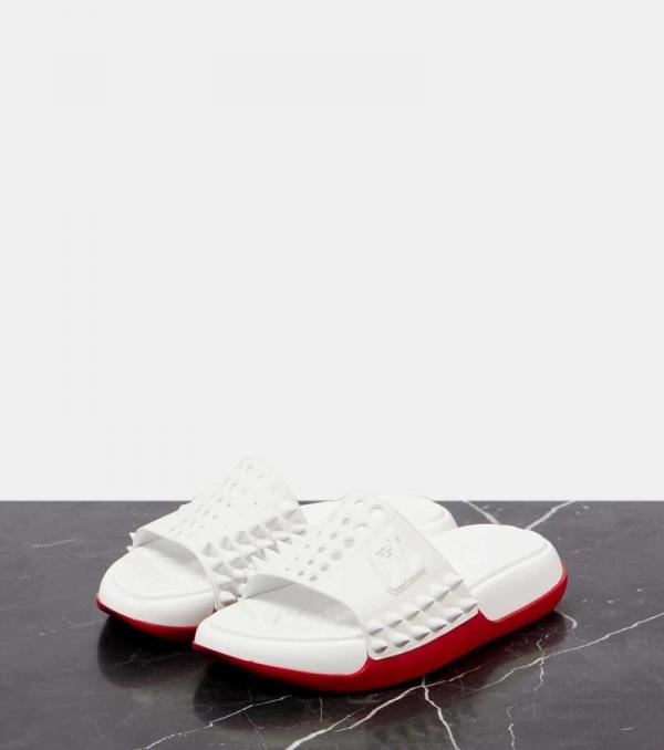 Christian louboutin take it easy slides white