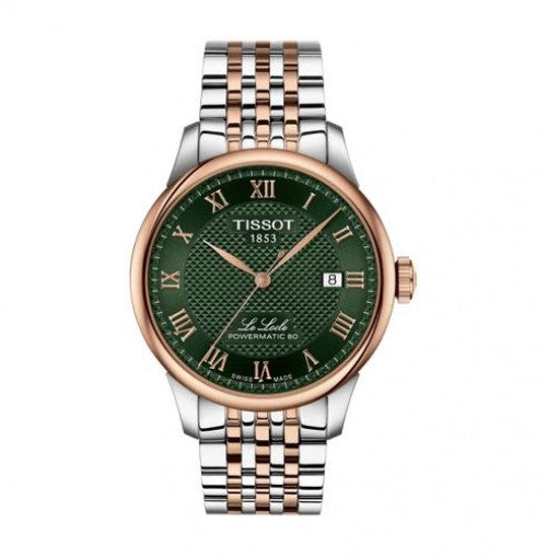 Tissot Le Locle Silver Rose Gold Green Authentic Store Quality