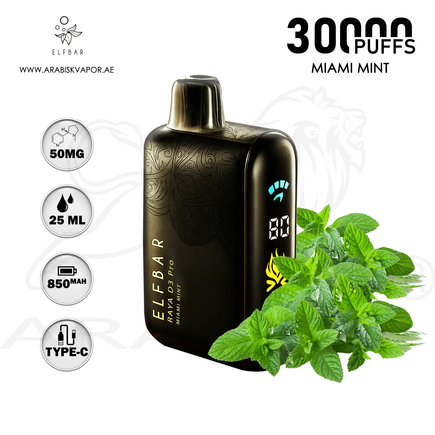 elfbar raya d3 pro 30k Puffs miami mint