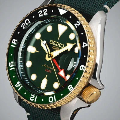 Seiko Sports 5 GMT Green Forest Authentic Store Quality