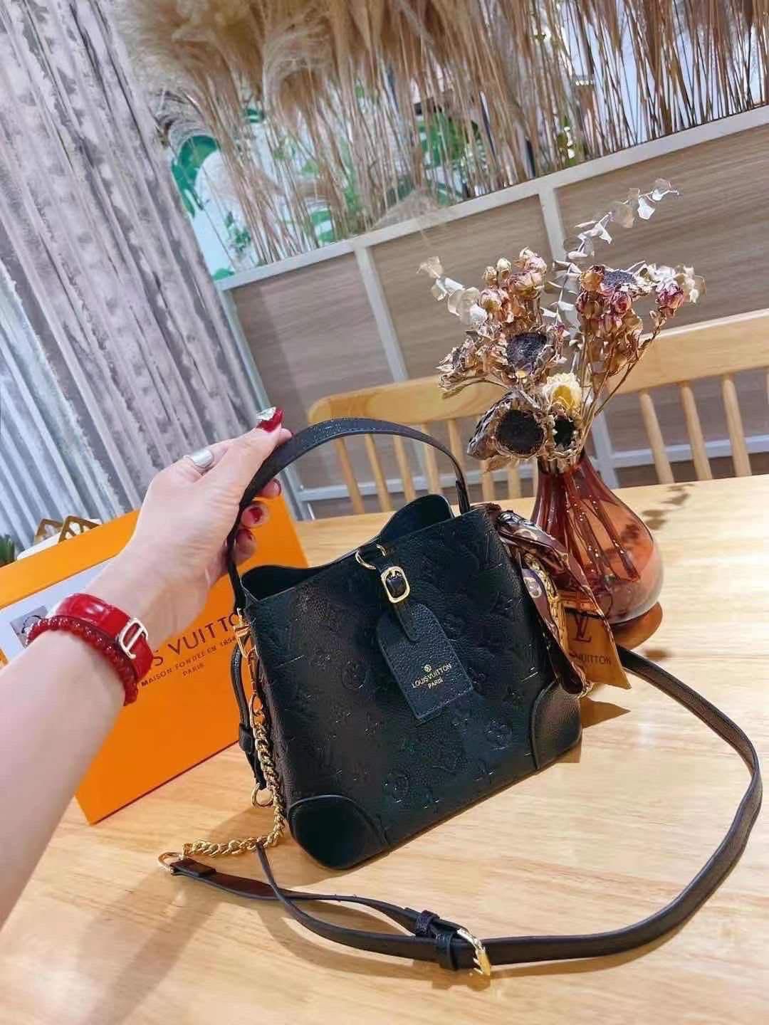 Coach bucket bag embossed with og box Black
