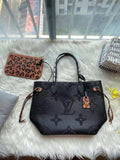 LOUIS VUITTON LV NEVERFULL BLACK TOTE BAG WITH LV DUST BAG