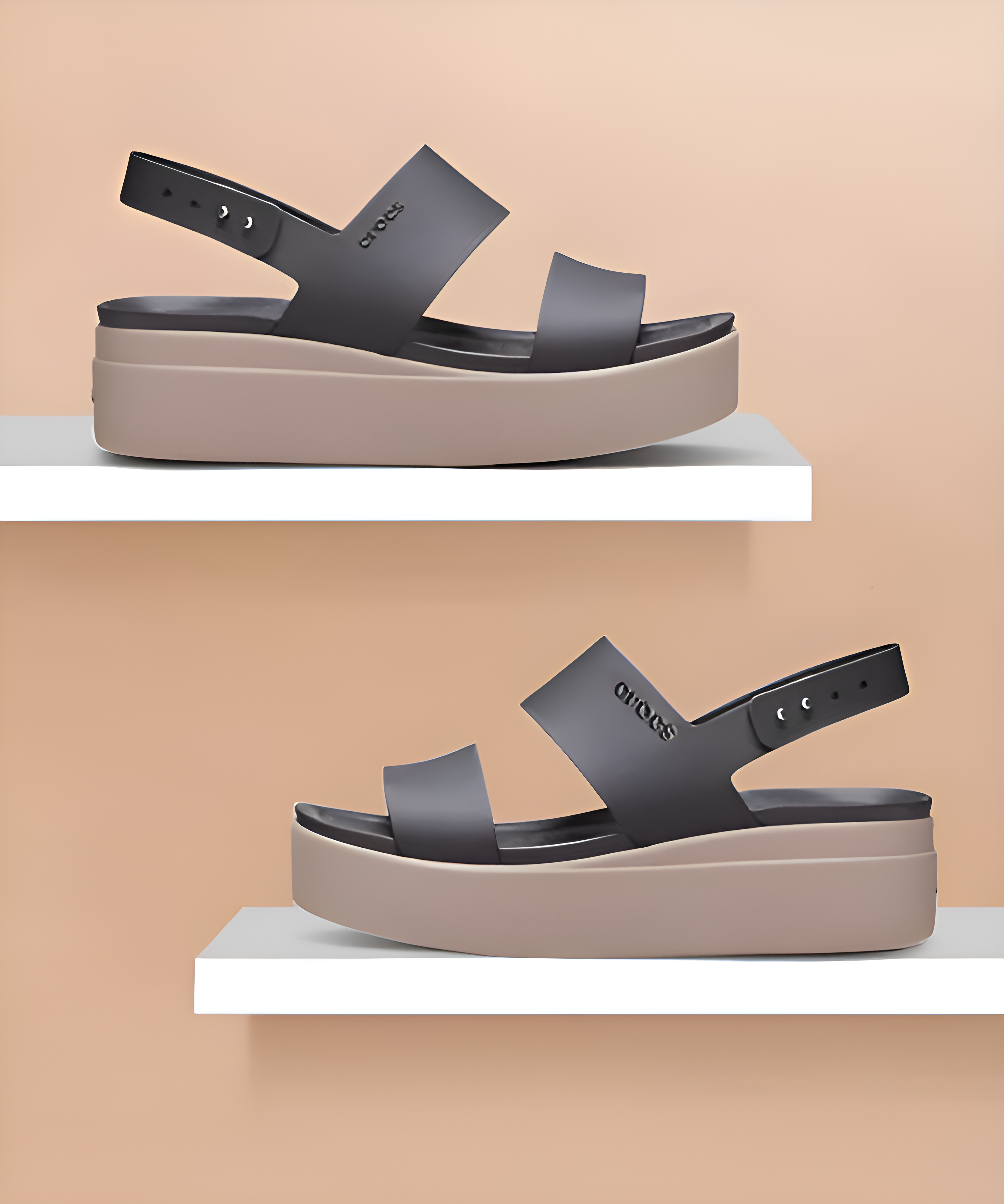 WMN Crocs brooklyn slingback low wedge sandals for her