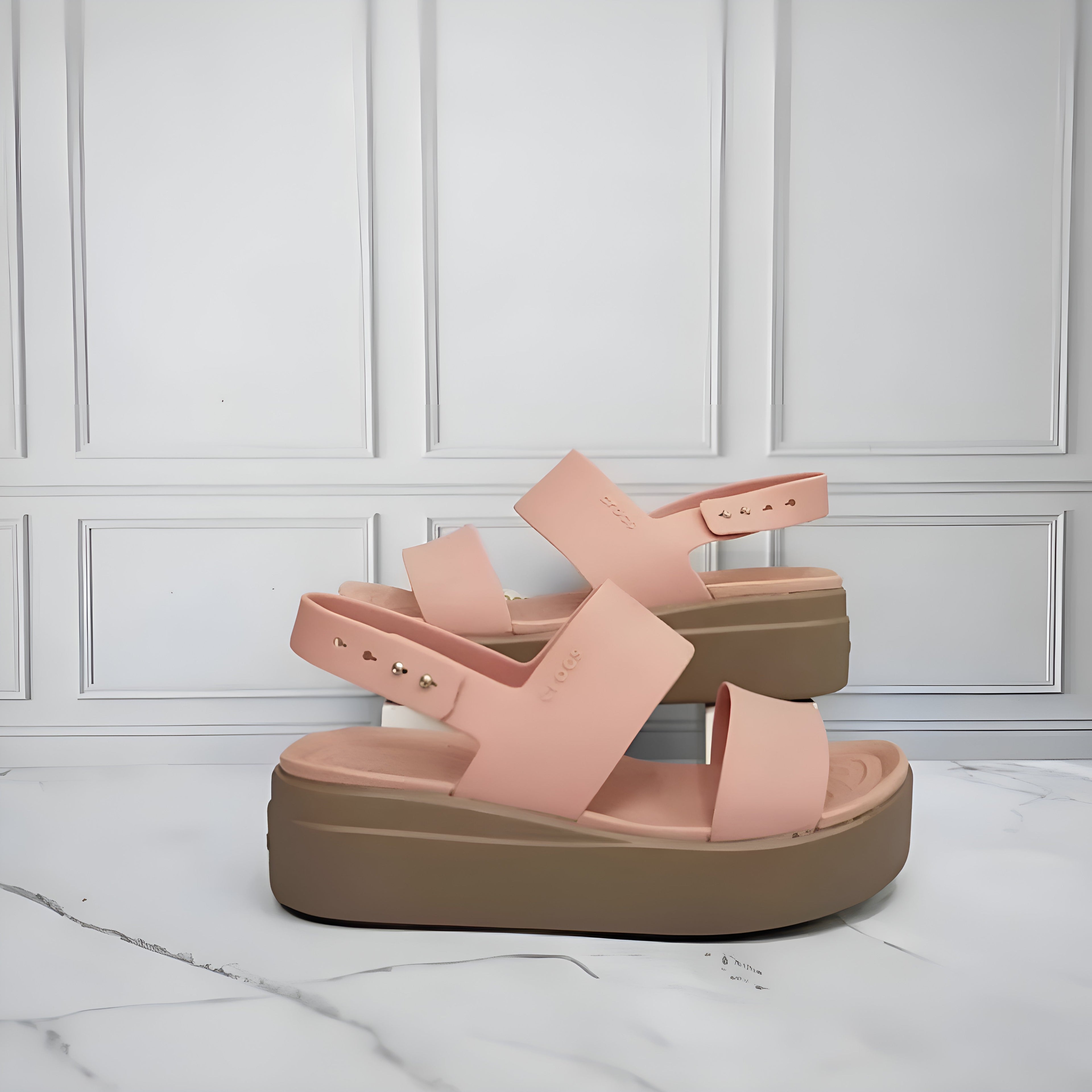 WMN Crocs brooklyn slingback low wedge sandals for her